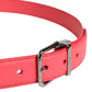 Pink Calf Leather Silver Metal Buckle Belt