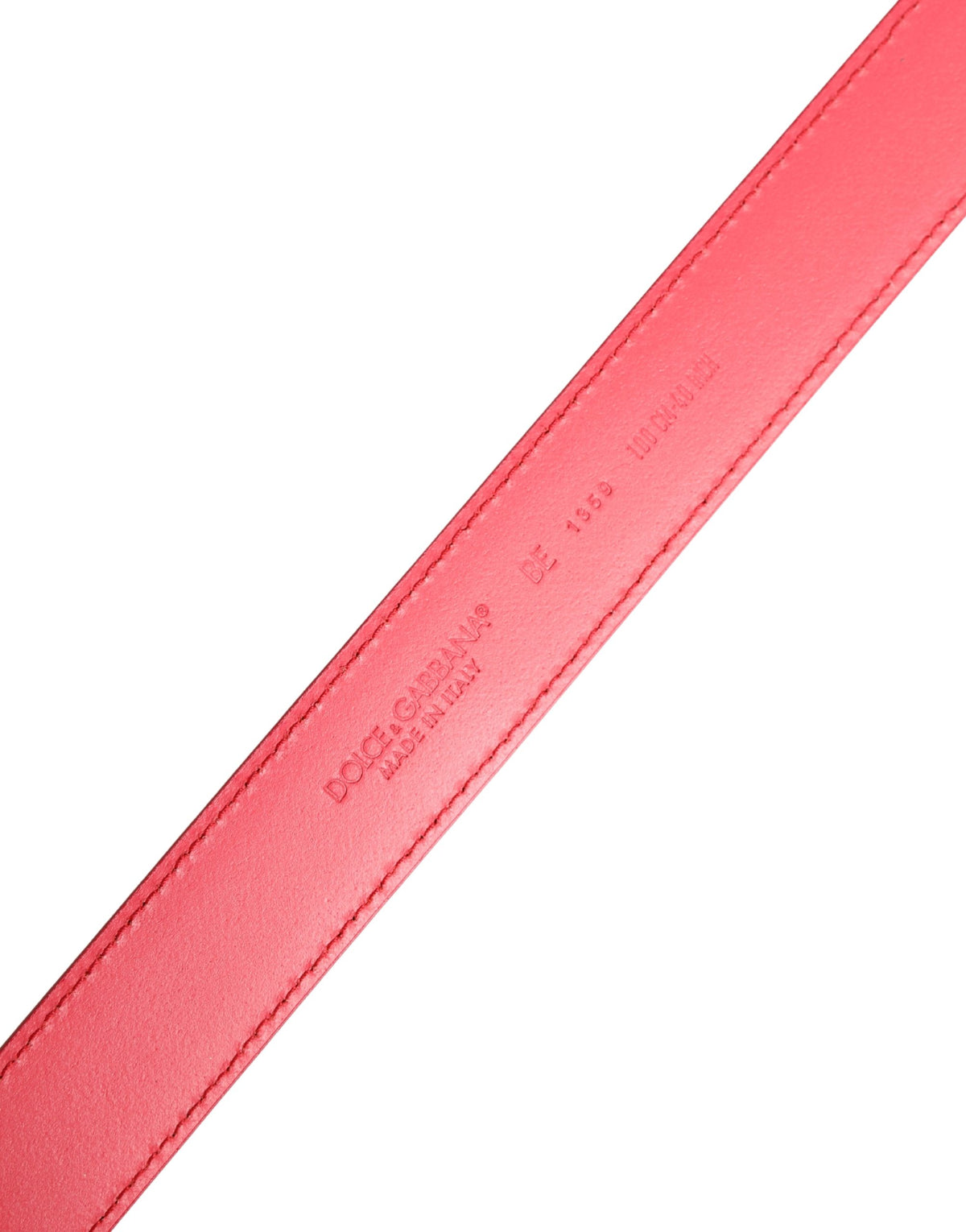 Pink Calf Leather Silver Metal Buckle Belt