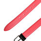 Pink Calf Leather Silver Metal Buckle Belt