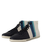 Multicolor Leather Mid Top Sneakers Shoes