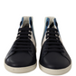 Multicolor Leather Mid Top Sneakers Shoes
