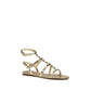 Gold Calf Leather Bos Taurus Flat Sandals