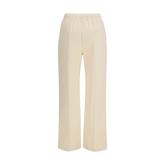 Beige Cotton Athletic Pants