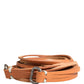 Brown Leather Silver Tone Buckle Waist Belt