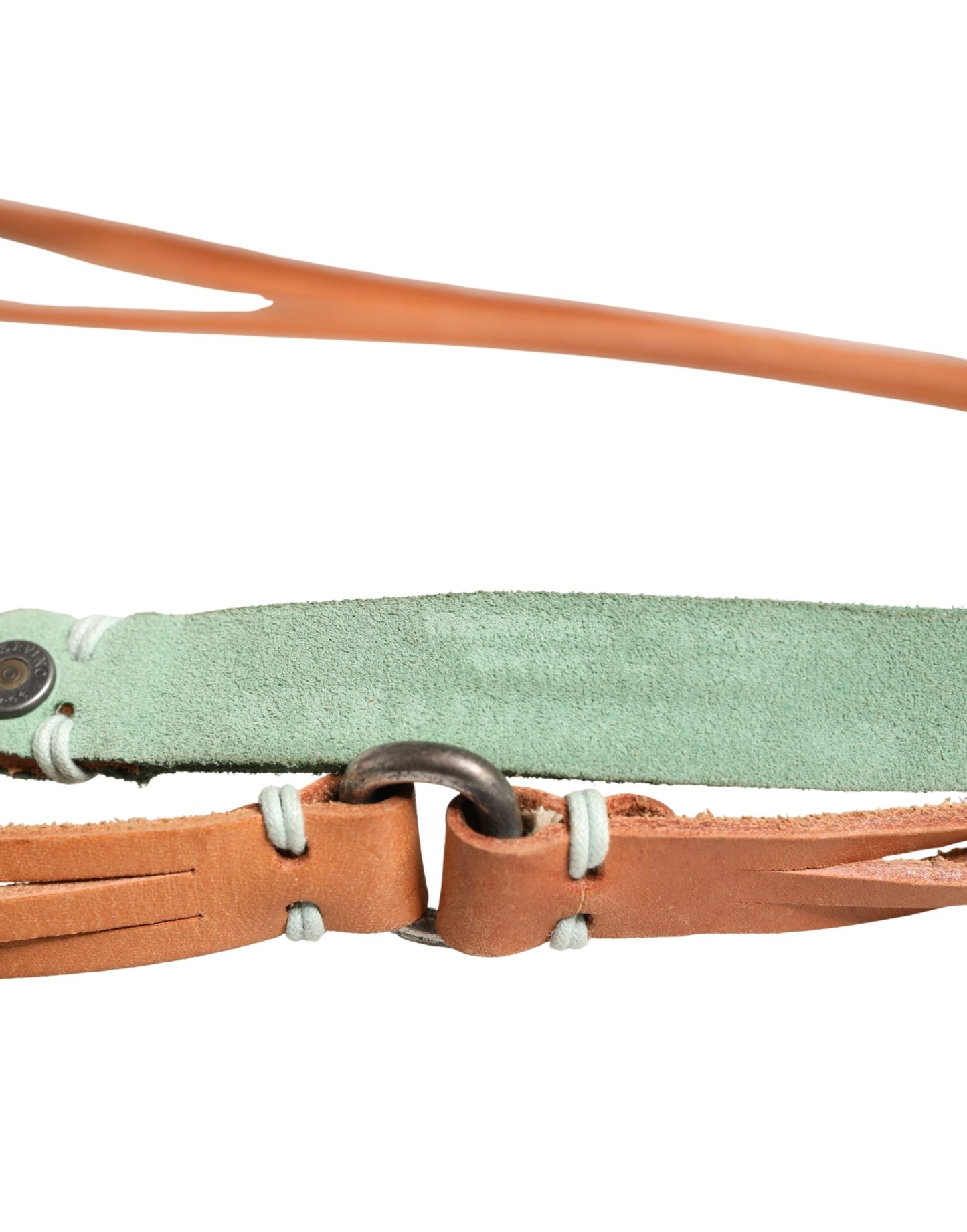 Brown Leather Silver Tone Buckle Waist Belt