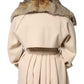 Brown Fur Shoulder Collar Neck Wrap Scarf