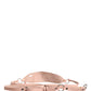 Light Pink Leather Wide Waist Round Buckle Belt