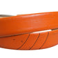 Orange Genuine Leather Silver Metal Buckle Waist Belt