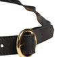 Multicolor Floral Wide Waist Gold Metal Buckle Cintura Belt
