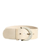 Off White Leather Waist Women Cintura Buckle Belt