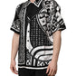 Black Silk Logo Print Short Sleeves Shirt