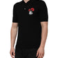 Black Wool Logo Floral Short Sleeve T-shirt