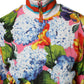 Multicolor Floral Print Zip Cardigan Jacket