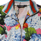 Multicolor Floral Print Zip Cardigan Jacket