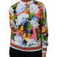 Multicolor Floral Print Zip Cardigan Jacket
