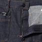 Dark Blue Cotton Flared Wide Leg Denim Jeans