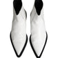White Leather Chelsea SlipOn Ankle Boots Shoes