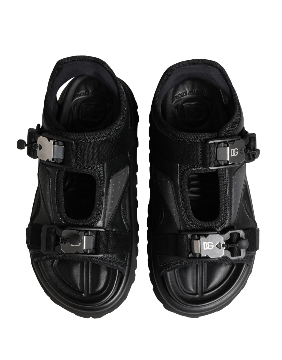Black Logo Detailed Men Chunky Sandals Shoes