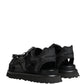 Black Logo Detailed Men Chunky Sandals Shoes