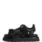 Black Logo Detailed Men Chunky Sandals Shoes