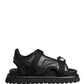 Black Logo Detailed Men Chunky Sandals Shoes