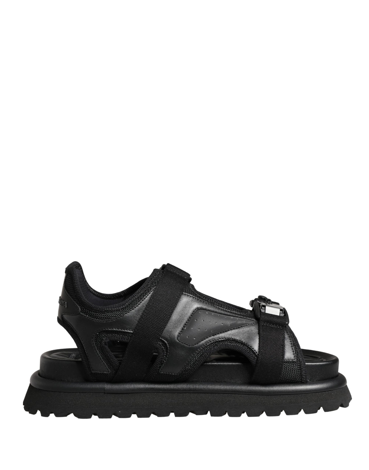 Black Logo Detailed Men Chunky Sandals Shoes
