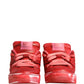 Red Distressed Suede Men Sneakers Shoes