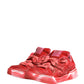 Red Distressed Suede Men Sneakers Shoes