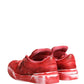 Red Distressed Suede Men Sneakers Shoes