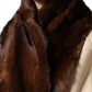 Black Brown Stripe Fur Shawl Wrap Scarf