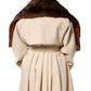 Black Brown Stripe Fur Shawl Wrap Scarf