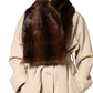 Black Brown Stripe Fur Shawl Wrap Scarf