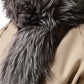 Gray Fox Fur Neck Wrap Warmer Winter Scarf