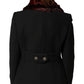 Black Red Stripe Fur Shawl Neck Wrap Scarf