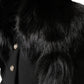 Black Fox Fur Neck Wrap Warmer Winter Scarf