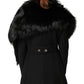 Black Fox Fur Neck Wrap Warmer Winter Scarf