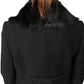 Black Fur Shawl Neck Wrap Cover Collar Scarf