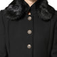 Black Fur Shawl Neck Wrap Cover Collar Scarf