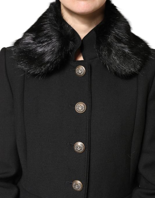 Black Fur Shawl Neck Wrap Cover Collar Scarf