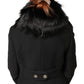 Black Fur Shoulder Collar Wrap Shawl Scarf