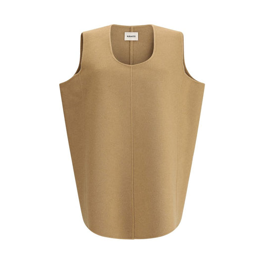 Beige Wool Casual Dress