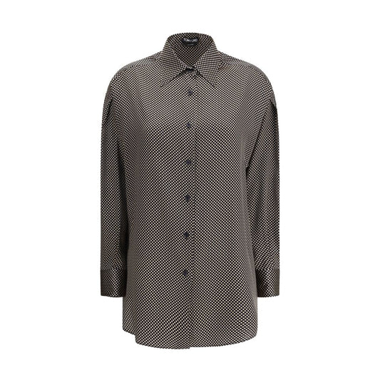 Black Silk Pattern Shirt