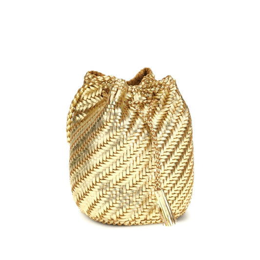 Gold Buffalo Leather Backet Bag