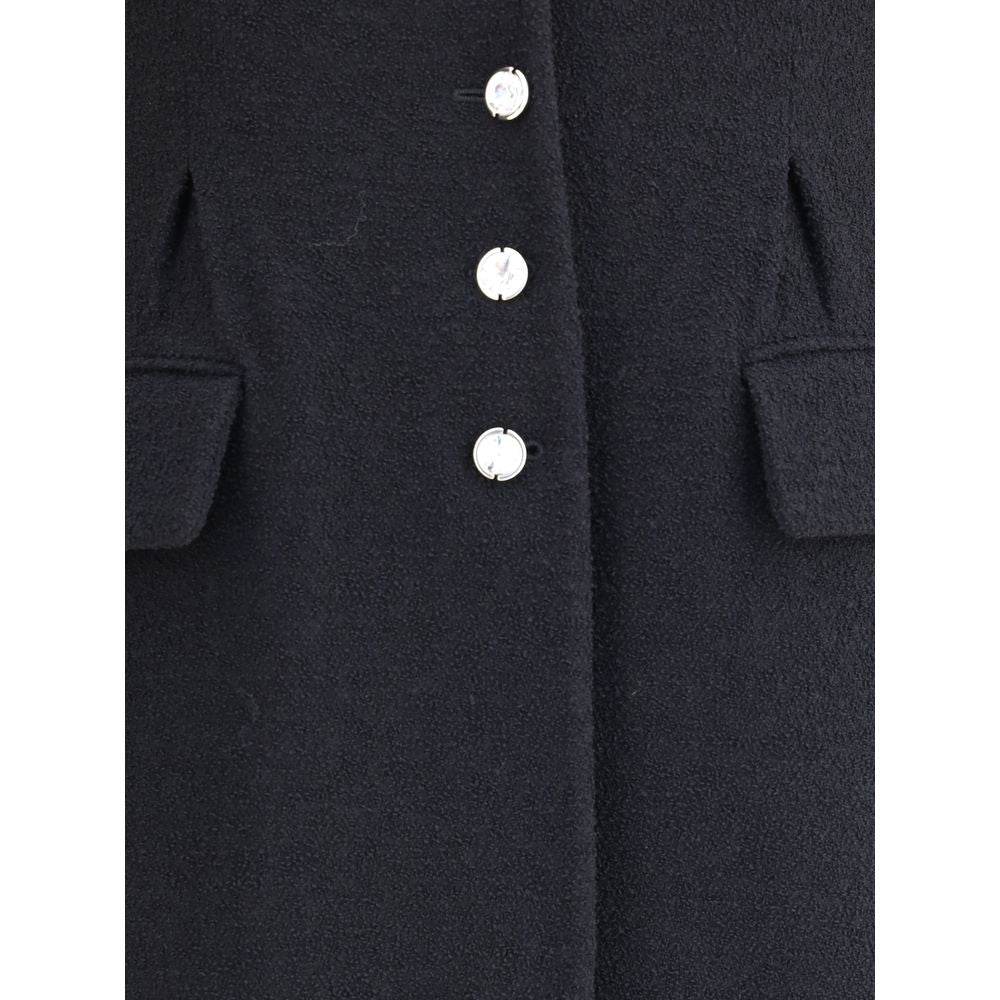 Black Fleece Wool Coat
