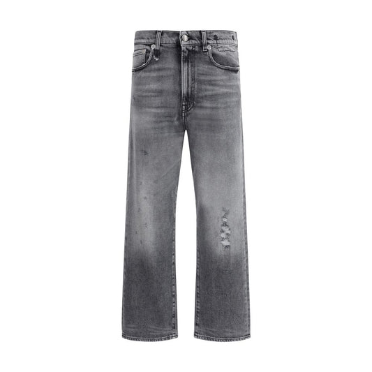 Gray Cotton Boyfriend Jeans