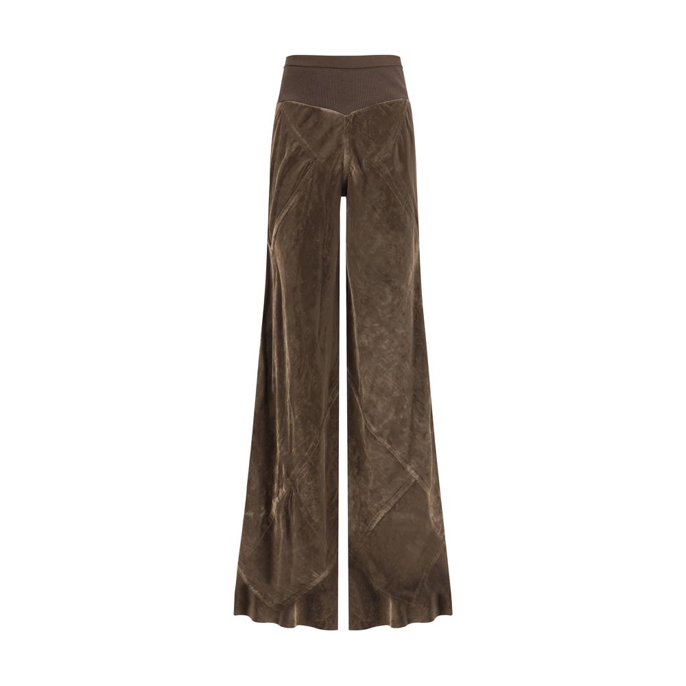 Brown Viscose Casual Pants