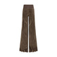 Brown Viscose Casual Pants