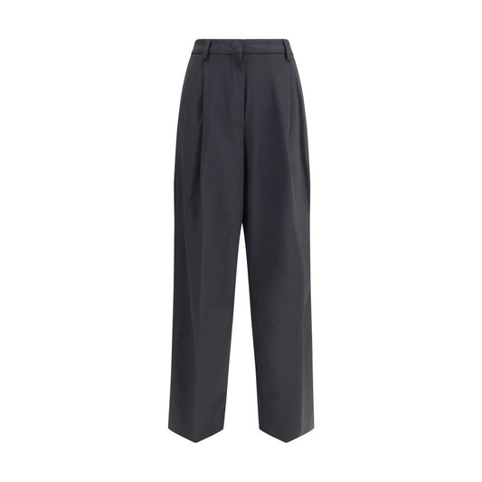 Black Polyester Casual Pants
