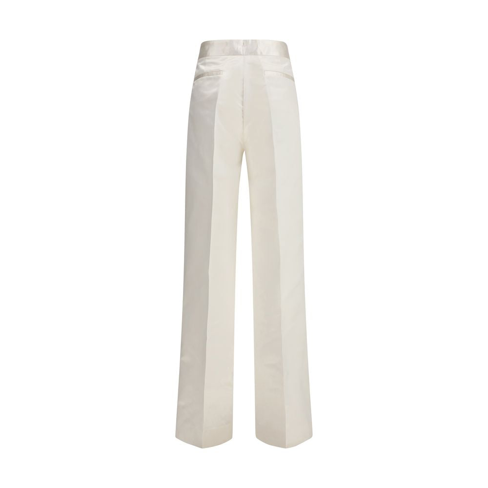Beige Silk Pants