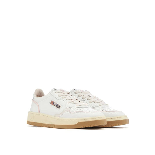 White Goatskin Low Top Sneakers